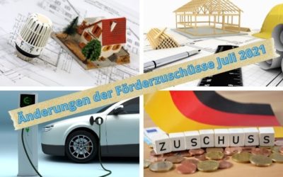 Änderungen der Förderzuschüsse Juli 2021