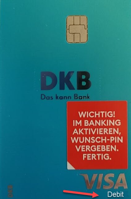 Visa Debit Vorderseite